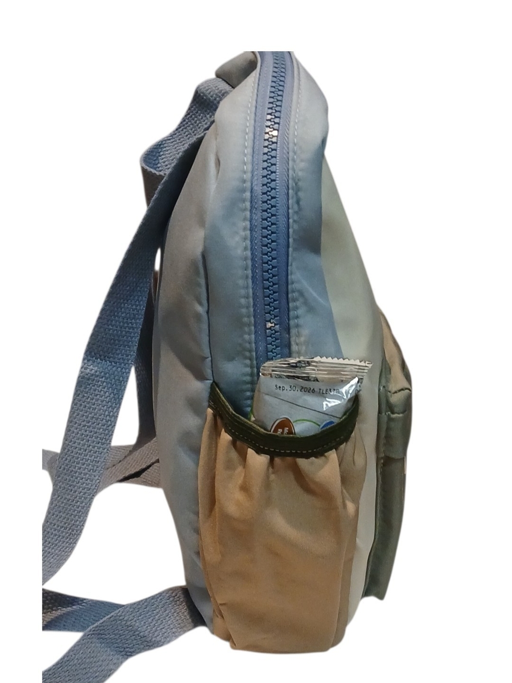 Peanuts -2026 Khaki Colored Snoopy & Woodstock Backpack, Zippered Front Pocket - Picture 5 of 12